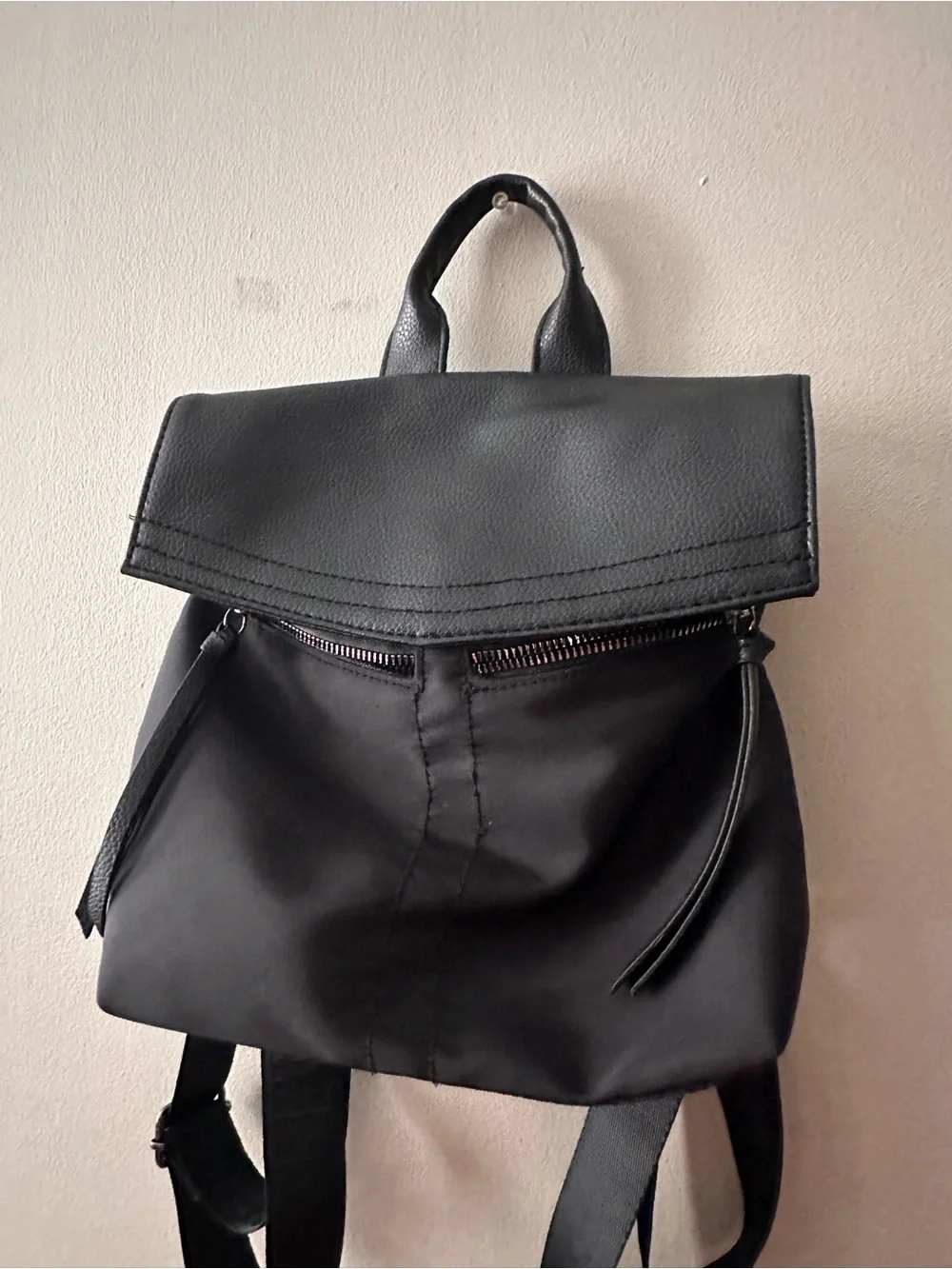Botkier Black Mini Backpack with Flap